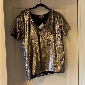 V neck sequined t-shirt, brand new!